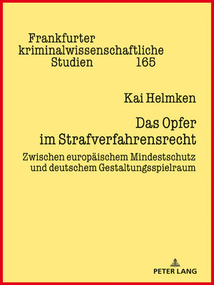 cover image of Das Opfer im Strafverfahrensrecht
